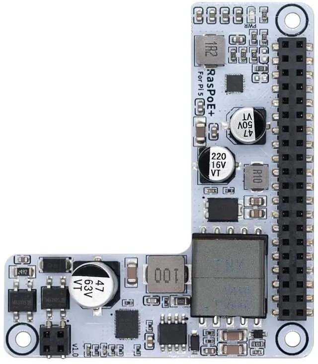 Alt view image 4 of 5 - PoE HAT Board for Raspberry Pi 5,Power Over Ethernet HAT for Raspberry Pi 5,Supports IEEE 802.3af/at Network Standard,5V 4.5A Power Outputs