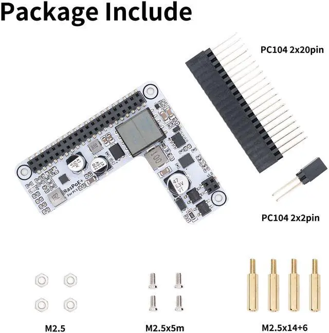 Alt view image 5 of 5 - PoE HAT Board for Raspberry Pi 5,Power Over Ethernet HAT for Raspberry Pi 5,Supports IEEE 802.3af/at Network Standard,5V 4.5A Power Outputs