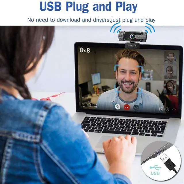 Alt view image 3 of 5 - Webcam with Microphone for Desktop,1080P HD USB Webcam Live Streaming Laptop PC Computer Web Camera for Video Calling Conferencing Recording Gaming, AutoFocus 3D Noise Reduction
