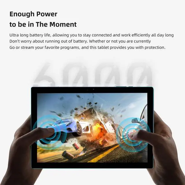 Alt view image 5 of 5 - NOVOJOY 2 in 1 Tablet 10 Inch Android 14 OS Tableta, Tablets with Keyboard, Mouse, Case, Stylus, 64GB ROM+8GB RAM, 2MP+8MP Dual Camera, Quad Core Processor, 6000mAh Battery, 10.1 in FHD Tab Navy.