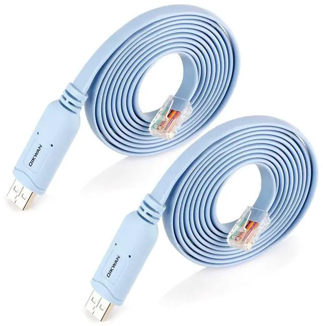 Alt view image 5 of 5 - OIKWAN DB9 to RJ45 & USB to RJ45 Console Cables 2Pack + USB-C Cisco Console Cable