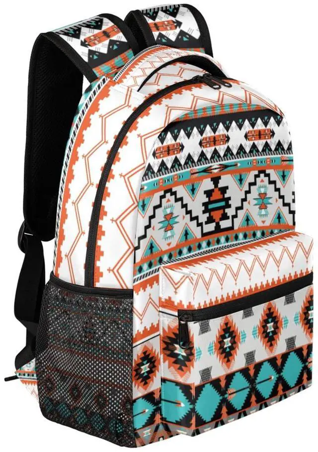 Alt view image 2 of 4 - Backpack for Women Girls Ethnic Aztec Geometric School Backpack Waterproof Travel Backpacks College School Business Laptop Backpacks Casual Daypack