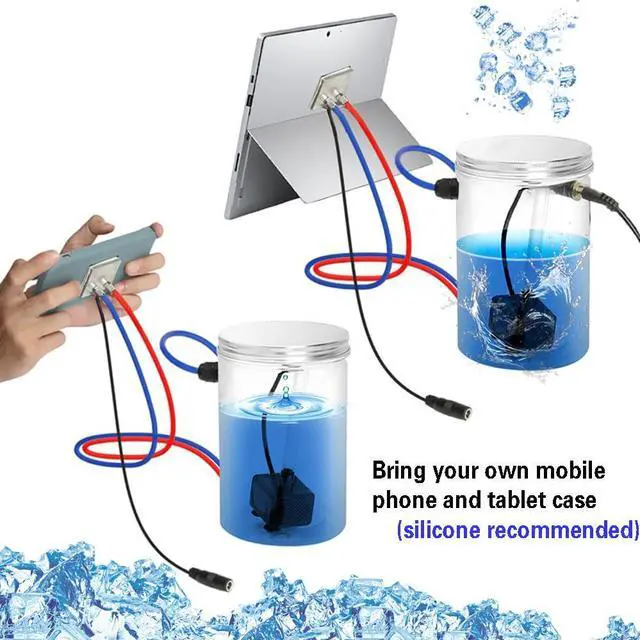 Alt view image 4 of 5 - DIY Mobile Phone Cooler for Gaming and Live Streaming,Innovation Highly Efficient Water Cooled Semiconductor Mobile Phone Radiator for Phones Tablets