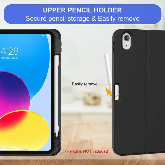 Alt view image 3 of 5 - Soke for iPad (A16) 11th/10th Generation Case with Keyboard(2025/2022)-7 Color Backlight Wireless Detachable Folio Keyboard Cover with Built-in Pencil Holder for iPad 11/10.9 inch, Ebony