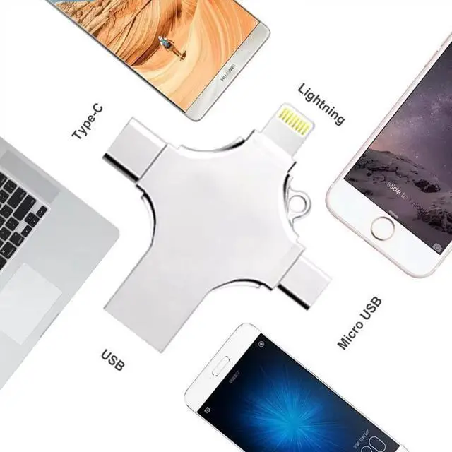 Alt view image 4 of 5 - PEIYUI Photo Stick Omni Portable Memory Storage Device, 32GB, USB Multiport Connection for Phones, Tablets, Computers (Silver Gray)