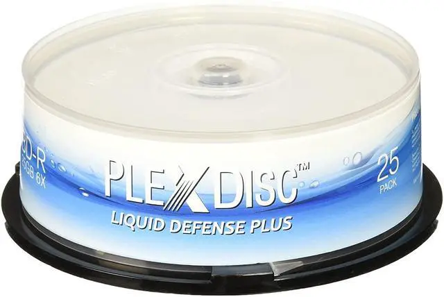 Main image of PlexDisc Water Resistant Glossy White Inkjet Printable BD-R 6x 25GB Blu-ray, 25 Disc Spindle