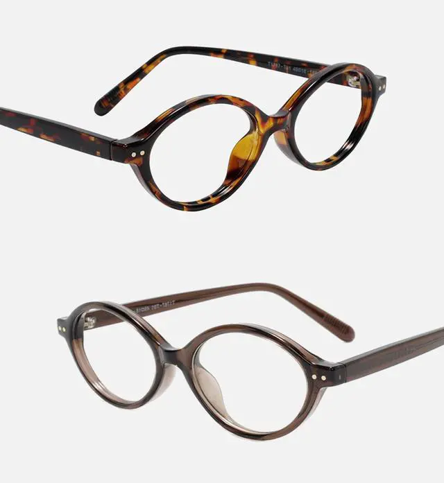 Alt view image 4 of 5 - 2pack Oval Blue Light Blocking Glasses for Women Men, Small 90s Retro Oval Frame Bluelight Glasses for Gaming/Computer/Screen(Whiskey Tortoise Crystal Smoky Brown)