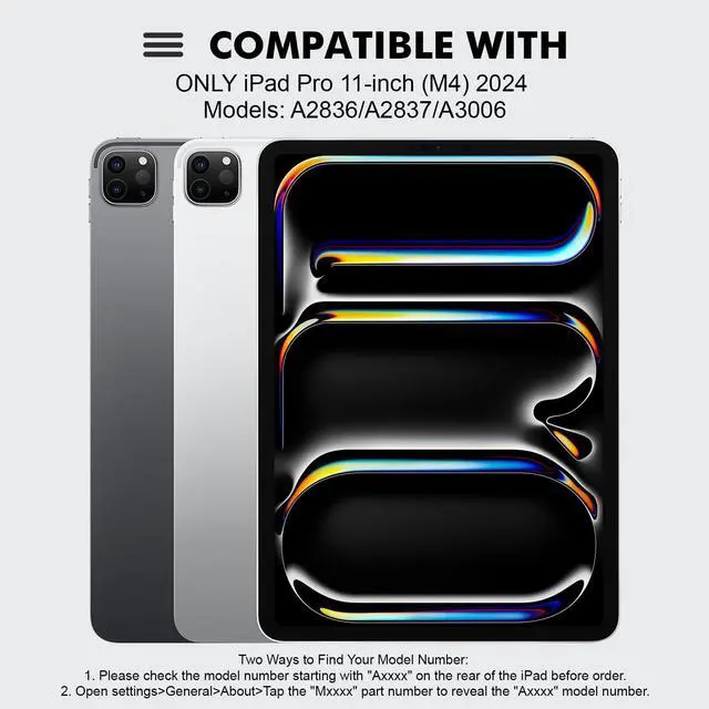 Alt view image 2 of 5 - SOPPY Keyboard Case for New iPad Pro 11-inch (M4) 2024, Magnetically Detachable Keyboard Cover with Pencil Holder, Rotatable Keyboard Case for iPad Pro 11-inch 2024 (Black)