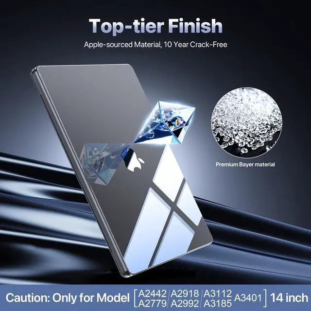 Alt view image 4 of 5 - Soonjet for MacBook Pro 14 inch Case M4 2024-2021 M3 M2 M1 Pro/Max [100% Ultra Clear] Protective Hard Shell Case Laptop Cover - Crystal Clear