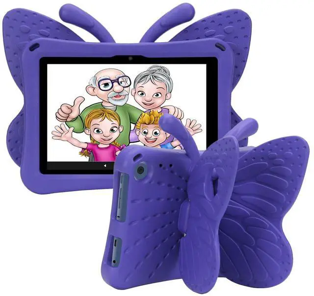 Main image of Butterfly Fire HD 8 2022 2020 Tablet Case for Kids, Tading Kid Proof EVA Foam Protective Stand Cover Compatible with Fire HD 8/8 Plus 10th/ 12th Generation 8 Inch Tablets - Purple