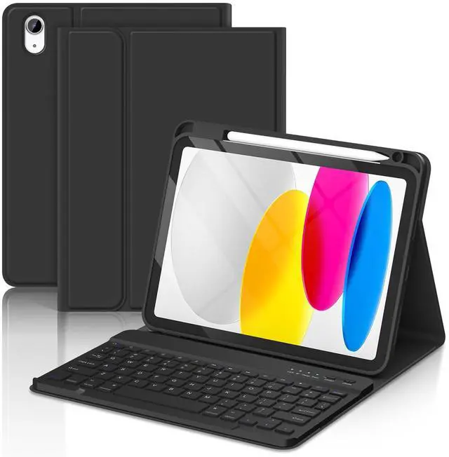 Main image of TaIYanG for iPad A16 11/10th Generation Case with Keyboard- Detachable Bluetooth Keyboard Case with Pencil Holder, Thin & Light- Folio Cover for iPad 11 inch A16 2025 10th Gen 10.9 Inch 2022 (Black)