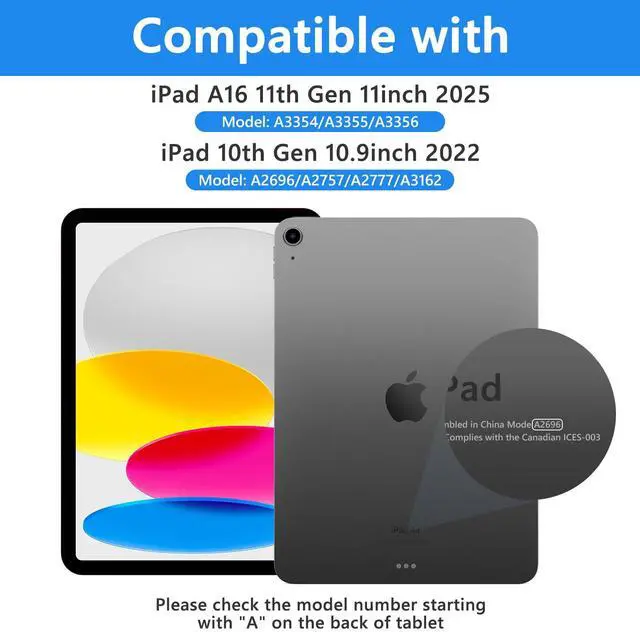 Alt view image 2 of 5 - TaIYanG for iPad A16 11/10th Generation Case with Keyboard- Detachable Bluetooth Keyboard Case with Pencil Holder, Thin & Light- Folio Cover for iPad 11 inch A16 2025 10th Gen 10.9 Inch 2022 (Black)