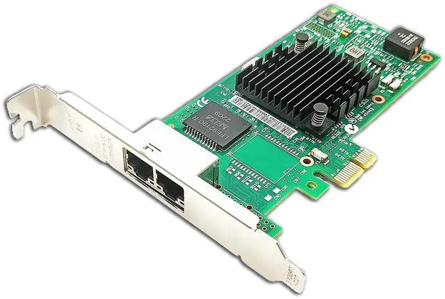 Main image of Gigabit Dual Ethernet Server PCIe2.0 x1,1Gb Network Card(NIC) with 2X RJ45 Ports Compatible with Intel LAN Adapter I350T2V2BLK Support Windows 10/Windows Server 2016/Linux/VMware