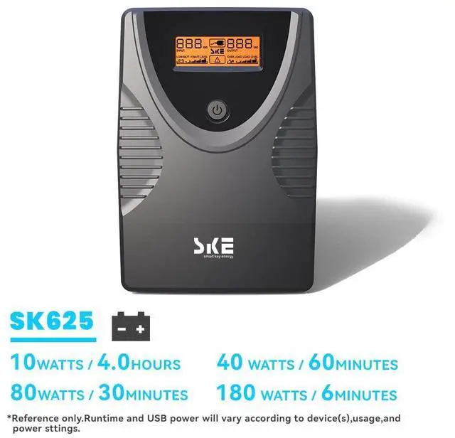 Alt view image 2 of 5 - SKE UPS 625VA+1250VA Battery Backup Power Supply Surge Protector 360W+720W Set Intelligent UPS with LCD Uninterruptible Power Supply