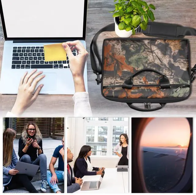 Alt view image 5 of 5 - Forest Tree Camouflage Laptop Protective Case for Women Men,15.6 inch Messenger Shoulder Bags,Water Resistant Notebook Computer Bag Laptop Carrying Briefcase Sleeve Case
