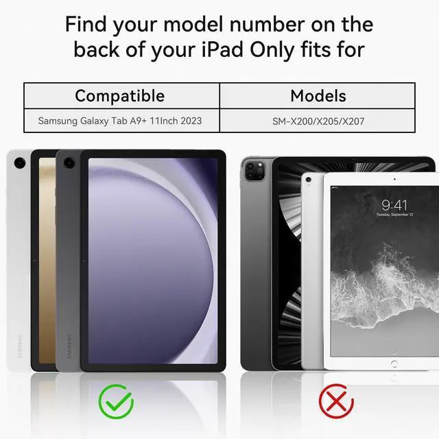 Alt view image 2 of 5 - Stweap Case for Samsung Galaxy Tab A9+ / a9 Plus 11'' 2023 (SM-X210/X216/X218), Shockproof Hard Duty Case with Screen Protector+360 Rotating Hand Strap&Stand+Shoulder Strap for Tab A9+ Tablet, Black