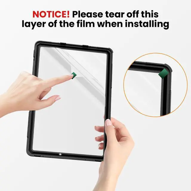 Alt view image 5 of 5 - Stweap Case for Samsung Galaxy Tab A9+ / a9 Plus 11'' 2023 (SM-X210/X216/X218), Shockproof Hard Duty Case with Screen Protector+360 Rotating Hand Strap&Stand+Shoulder Strap for Tab A9+ Tablet, Black