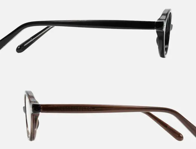 Alt view image 5 of 5 - 2pack Oval Blue Light Blocking Glasses for Women Men, Small 90s Retro Oval Frame Bluelight Glasses for Gaming/Computer/Screen(Black and Crystal Smoky Brown)