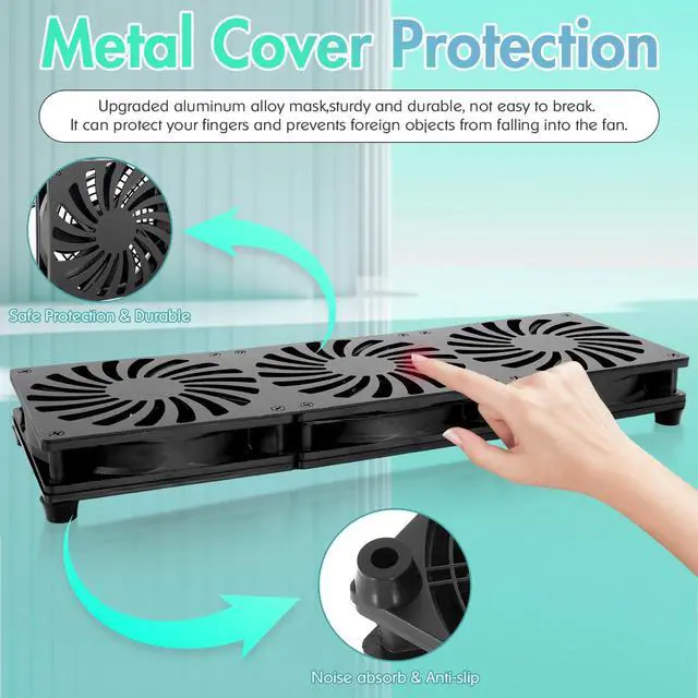 Alt view image 4 of 5 - SUOHUI 360x240mm Computer Cooling Fan, 100V-240V AC, 95.8CFM, 18-41dBA, For DIY Audio Video Network Cabinet Server Cooling Projects & Equipment Workstation Xbox PS5 Accessories