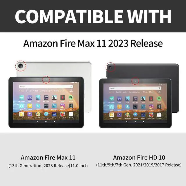 Alt view image 2 of 5 - Rossy Case for  Fire Max 11 (13th Generation, 2023 Release) 360 Degree Rotating Swivel PU Leather Stand Smart Cover with Auto Sleep/Wake for Fire 11 Max Tablet, Library Bookshelf