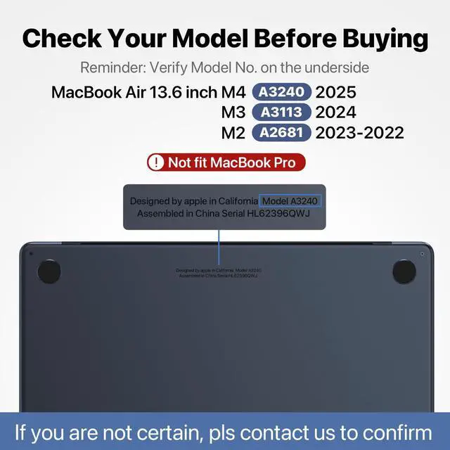 Alt view image 5 of 5 - Soonjet for MacBook Air 13.6 inch Screen Protector + Keyboard Cover