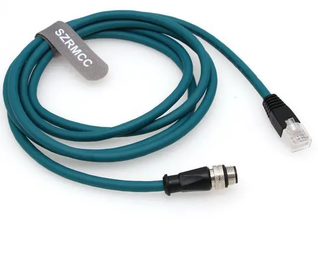Alt view image 5 of 5 - SZRMCC M12 A Code 8 Pin Male to RJ45 Ethernet Cable Cat6 Gigabit Shielded Waterproof Sensor Actuator Network Cable for Cognex in-Sight 7000 DMR-300 Industrial Camera Vision Sensors (Blue, 1m)