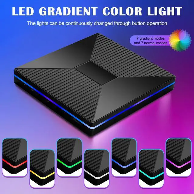 Alt view image 2 of 5 - CD DVD Drive with Ambient Lighting USB C CD/DVD +/-Rw Drive CD ROM Burner Reader Writer with USB/ SD/TF Ports & Audio Out, Optical Disc Drive DVD Player for Laptop PC Mac MacBook Air/Pro Windows 11/10