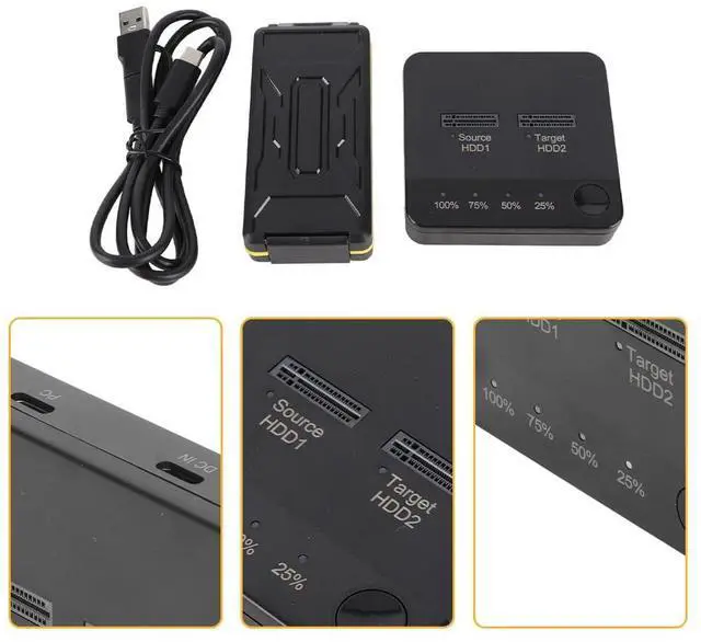 Alt view image 2 of 5 - Tiiyee M.2 SSD Duplicator, Hard Drive Cloner Dual Bay and Dock Offline 1Gbps Reading Writing USB C to SATA Docking Station for B Key/B M Key Old SSD Data Transmission Size 2230 22242 2260 2280 22110