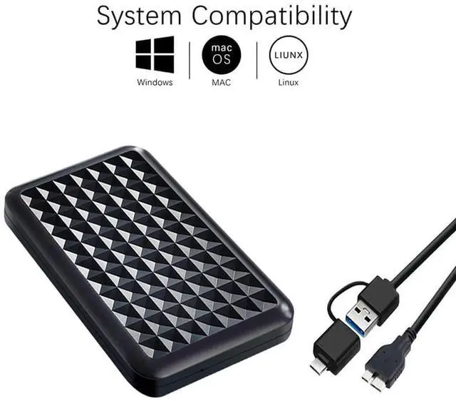 Alt view image 2 of 5 - Tianken 500GB Ultra Slim Portable External Hard Drive 2.5'' USB 3.0 HDD Storage for PC, Mac, Laptop, PS4, PS5, Xbox one
