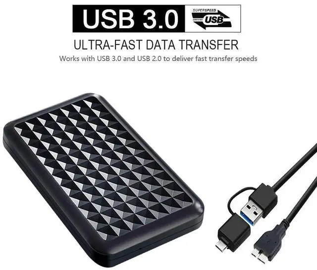 Alt view image 3 of 5 - Tianken 500GB Ultra Slim Portable External Hard Drive 2.5'' USB 3.0 HDD Storage for PC, Mac, Laptop, PS4, PS5, Xbox one