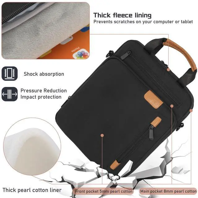 Alt view image 3 of 5 - 13.3-14 Inch Laptop Sleeve Bag, Padded Carrying Case for MacBook Pro M3/M2 14" /13", MacBook Air 13.6" M3/M2 2024/2022, Surface Pro AI PC/9/8 13",Protective Bag with Accessory Pocket