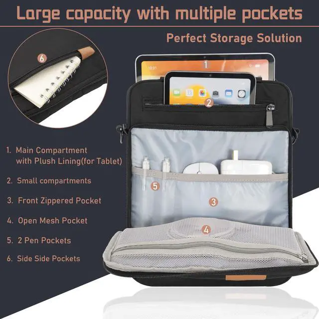 Alt view image 5 of 5 - 13.3-14 Inch Laptop Sleeve Bag, Padded Carrying Case for MacBook Pro M3/M2 14" /13", MacBook Air 13.6" M3/M2 2024/2022, Surface Pro AI PC/9/8 13",Protective Bag with Accessory Pocket