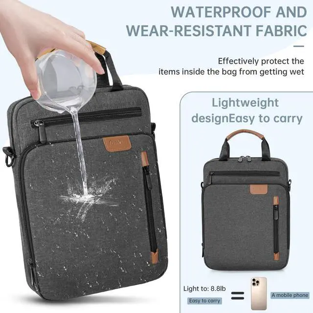 Alt view image 4 of 5 - 13.3-14 Inch Laptop Sleeve Bag, Padded Carrying Case for MacBook Pro M3/M2 14" /13", MacBook Air 13.6" M3/M2 2024/2022, Surface Pro AI PC/9/8 13",Protective Bag with Accessory Pocket, Grey