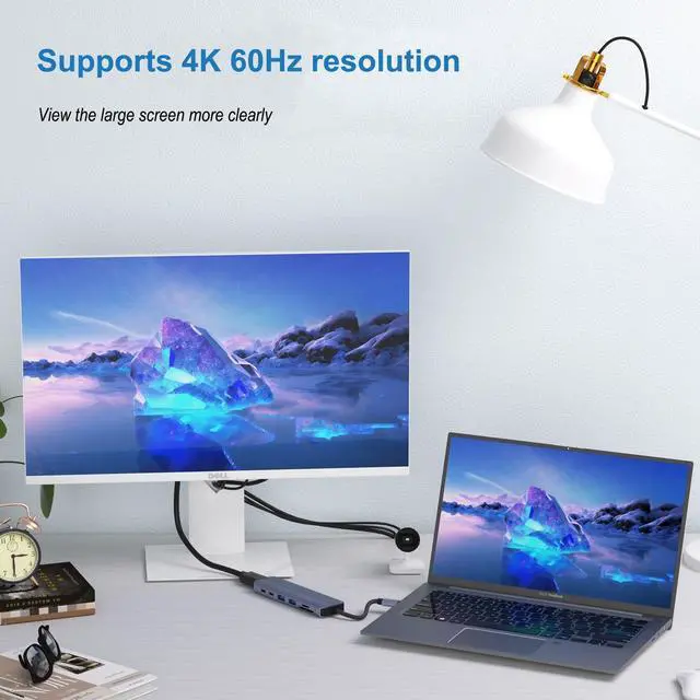 Alt view image 4 of 5 - 7-in-1 USB-C Hub with 4K/60Hz HDMI, 100W PD Charging, 5Gbps Dual USB-A/USB-C Ports, SD/TF Card Reader, Aluminum USB-C Adapter for MacBook Pro/Air and Other Type-C Devices