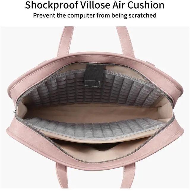 Alt view image 2 of 5 - TAIKESEN 360deg Protective Laptop Shoulder Bag Sleeve Case for 13-14.2 inch Notebooks, Compatible with 14 inch New MacBook Air Pro Max M1 M2 M3, HP, Dell, Asus, Acer, with Airbags, Handle, Pink