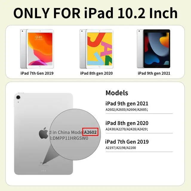 Alt view image 2 of 5 - SZPSGC Case for iPad 9th/8th/7th Generation with Keyboard 10.2 Inch 2021/2020/2019, 7 Colors Backlit Detachable Keyboard, Soft TPU Back Folio Stand Cover with Pencil Slots, White