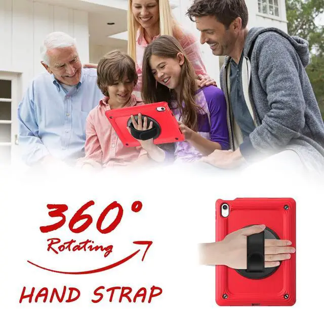 Alt view image 5 of 5 - TSQQST for iPad (A16) 11th/10th Generation Case for Women Artists Designer Luxury Red 10.9 Inch 2025 2022 with Screen Protector | Shockproof Silicone Shell | Strap for Car & Airplane