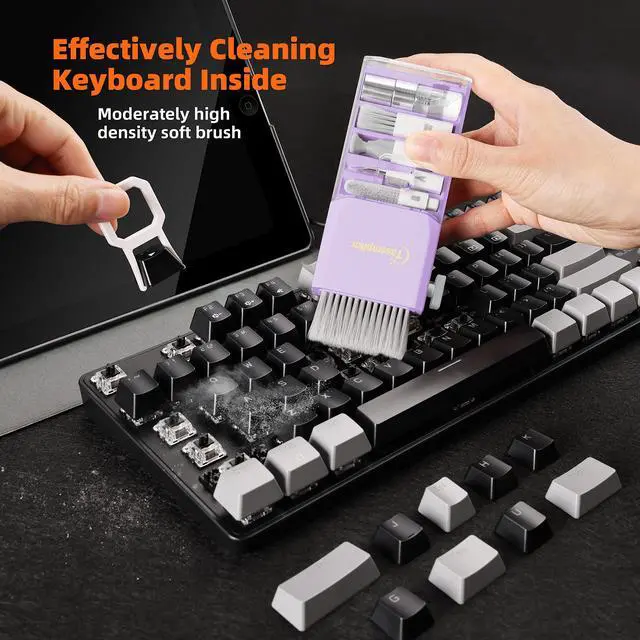 Alt view image 5 of 5 - Keyboard Cleaner Laptop Cleaning Kit, Keyboard Cleaning Kit Laptop Cleaner, Electronics Cleaning Tool,White, Purple