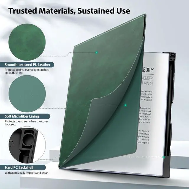 Alt view image 2 of 5 - TiMOVO Case Compatible for Remarkable 2 Tablet, Slim Lightweight Stand Hard Back Shell Protective Cover with Pen Holder Compatible with Remarkable 2 Paper Tablet 10.3" 2020 Released, Emerald Green