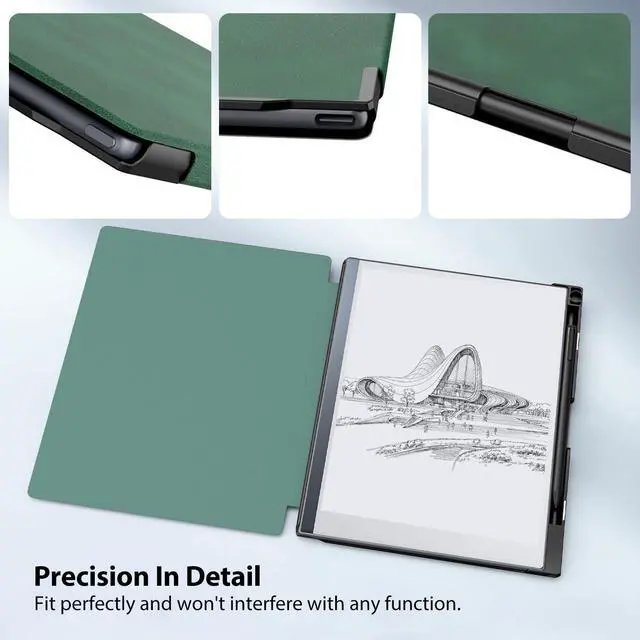 Alt view image 5 of 5 - TiMOVO Case Compatible for Remarkable 2 Tablet, Slim Lightweight Stand Hard Back Shell Protective Cover with Pen Holder Compatible with Remarkable 2 Paper Tablet 10.3" 2020 Released, Emerald Green