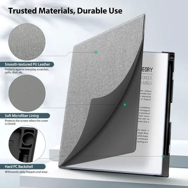 Alt view image 2 of 5 - TiMOVO Case Compatible for Remarkable 2 Tablet, Slim Lightweight Stand Hard Back Shell Protective Cover with Pen Holder Compatible with Remarkable 2 Paper Tablet 10.3" 2020 Released, Gray