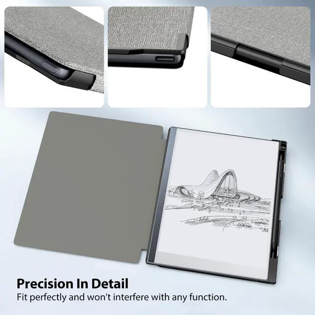 Alt view image 5 of 5 - TiMOVO Case Compatible for Remarkable 2 Tablet, Slim Lightweight Stand Hard Back Shell Protective Cover with Pen Holder Compatible with Remarkable 2 Paper Tablet 10.3" 2020 Released, Gray