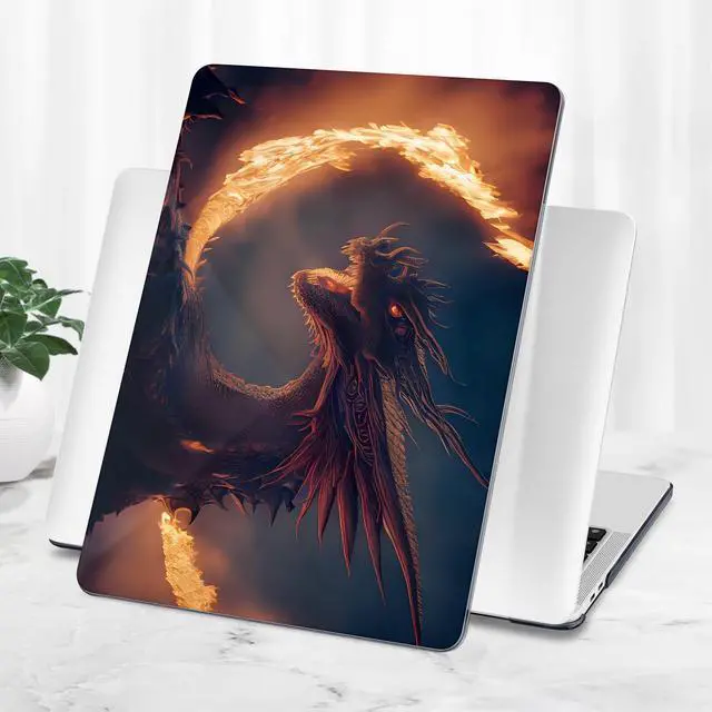 Alt view image 5 of 5 - Tuiklol for MacBook Pro 16 inch Case (2020 2019 Release) Model A2141, Hard Shell Case for Keyboard Cover& OTG & Camera Cover with Retina Display and Touch Bar Fits Touch ID,Fire Dragons