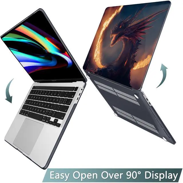 Alt view image 4 of 5 - Tuiklol for MacBook Pro 16 inch Case (2020 2019 Release) Model A2141, Hard Shell Case for Keyboard Cover& OTG & Camera Cover with Retina Display and Touch Bar Fits Touch ID,Fire Dragons