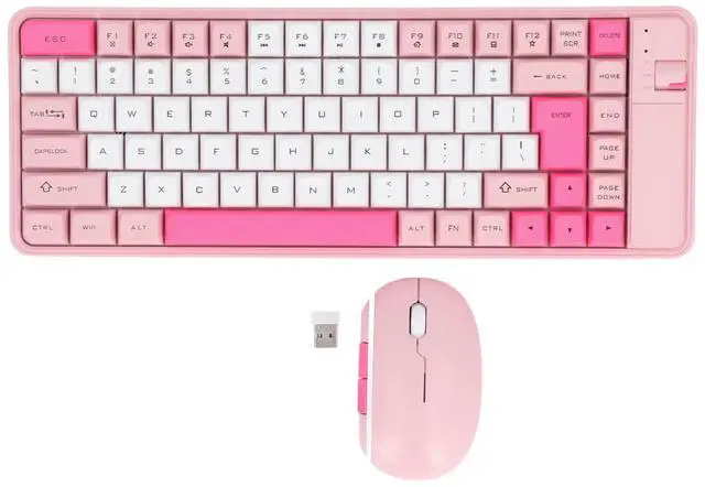 Main image of Keyboard and Mouse Combo for Windows, Bluetooth 2.4 GHz Receiver Keyboard Mouse Set, 84 Keys QWERTY Layout Keyboard, Adjustable DPI Mouse ()