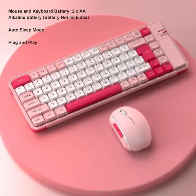 Alt view image 2 of 5 - Keyboard and Mouse Combo for Windows, Bluetooth 2.4 GHz Receiver Keyboard Mouse Set, 84 Keys QWERTY Layout Keyboard, Adjustable DPI Mouse ()