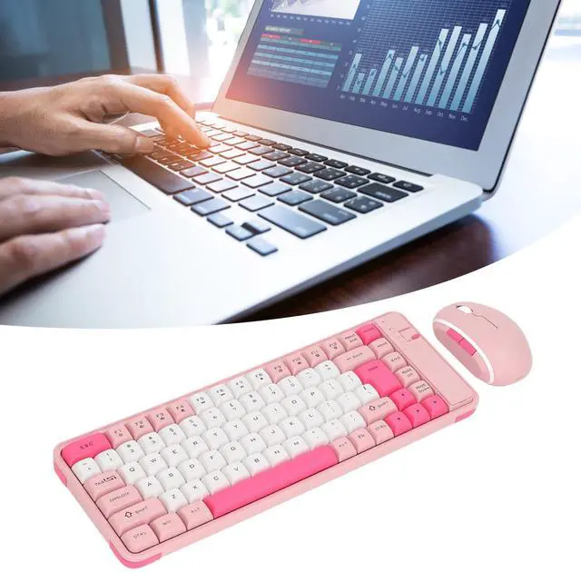 Alt view image 4 of 5 - Keyboard and Mouse Combo for Windows, Bluetooth 2.4 GHz Receiver Keyboard Mouse Set, 84 Keys QWERTY Layout Keyboard, Adjustable DPI Mouse ()