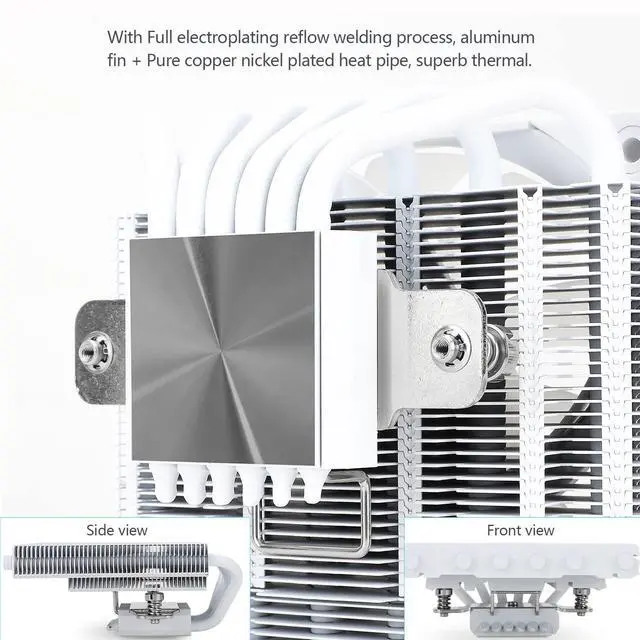 Alt view image 5 of 5 - Thermalrlght AXP120-X67 White ARGB Low Profile CPU Air Cooler with Quite 120mm TL-C12015W-S PWM Fan, 6 Heat Pipes, 67mm Height, for AMD AM4 AM5/Intel LGA 1700/1150/1151/1155/1200/2011/2066