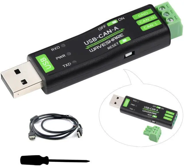 Main image of USB to CAN Adapter Board STM32 Chip Solution, CAN Baud Rate 5kbps~1Mbps is Configurable, Compatible with Raspberry Pi Jetson Nano Linux Systems, Support Windows XP/7/8/10/11, Multiple Working Modes