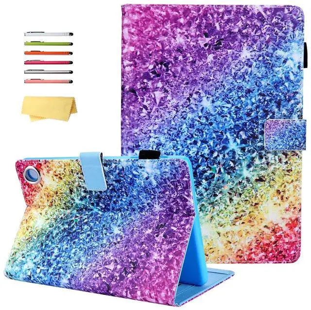 Main image of UUcovers 8 inch All-New Kindle Fire HD 8 2020 & Fire HD 8 Plus Tablet Case 2020 (10th Generation) with Stand Pencil Holder Card Slots PU Leather Folio Smart Cover [Auto Wake/Sleep], Colorful Diamond